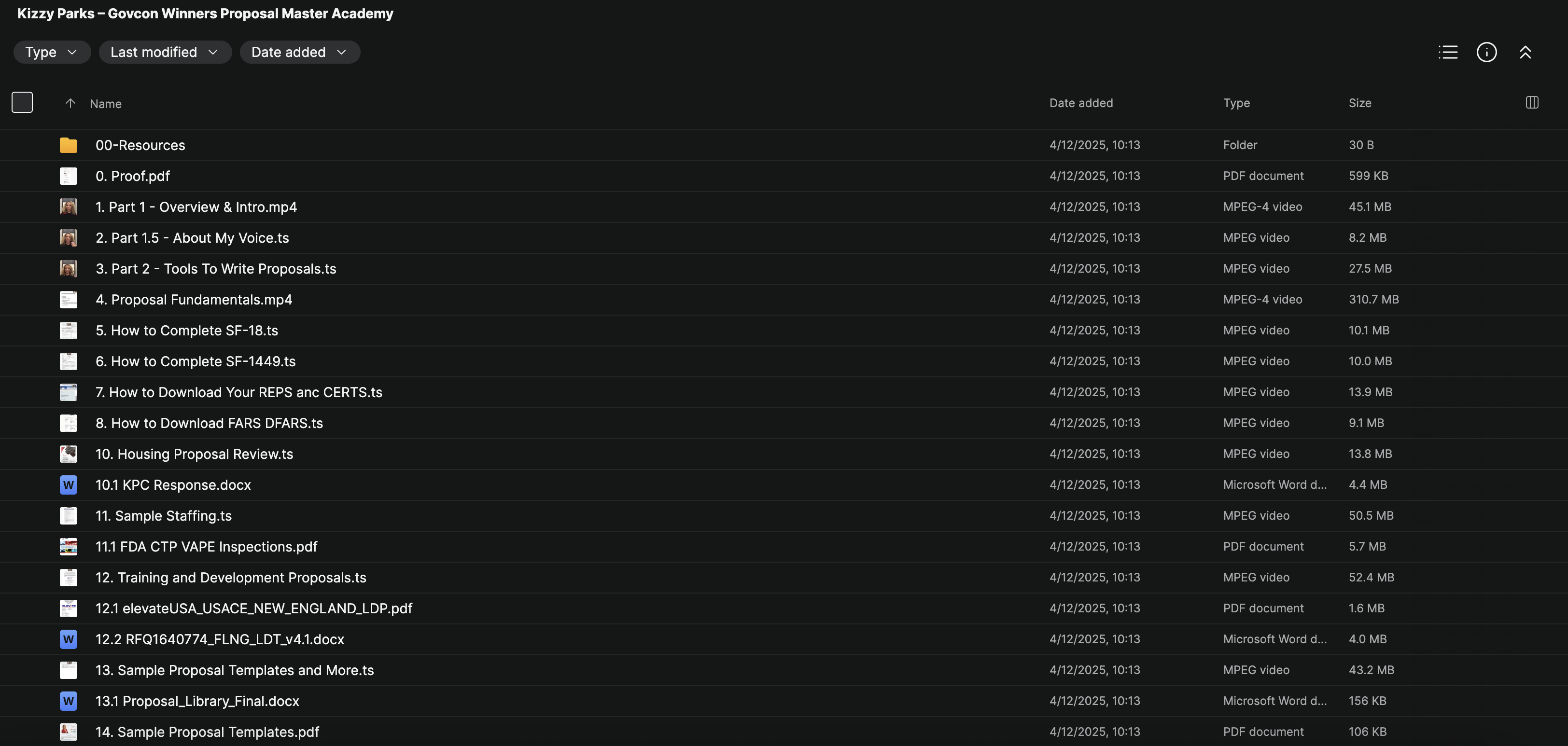 Kizzy Parks – Govcon Winners Proposal Master Academy