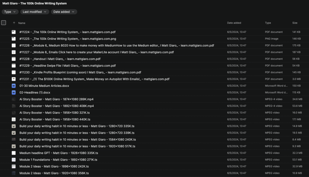 Matt Giaro – The 100k Online Writing System