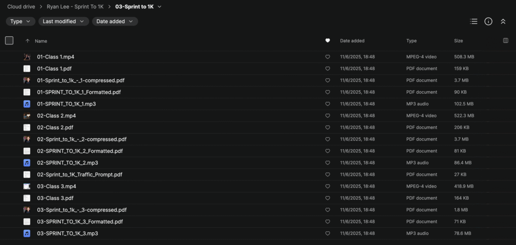 Ryan Lee – Sprint To 1K